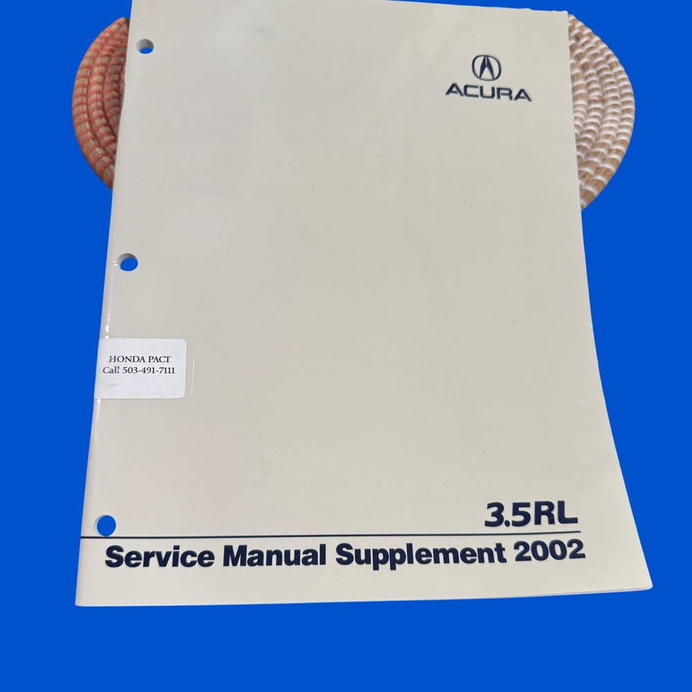 Acura 3.5RL Service Manual Supplement 2002 OEM Repair Guide